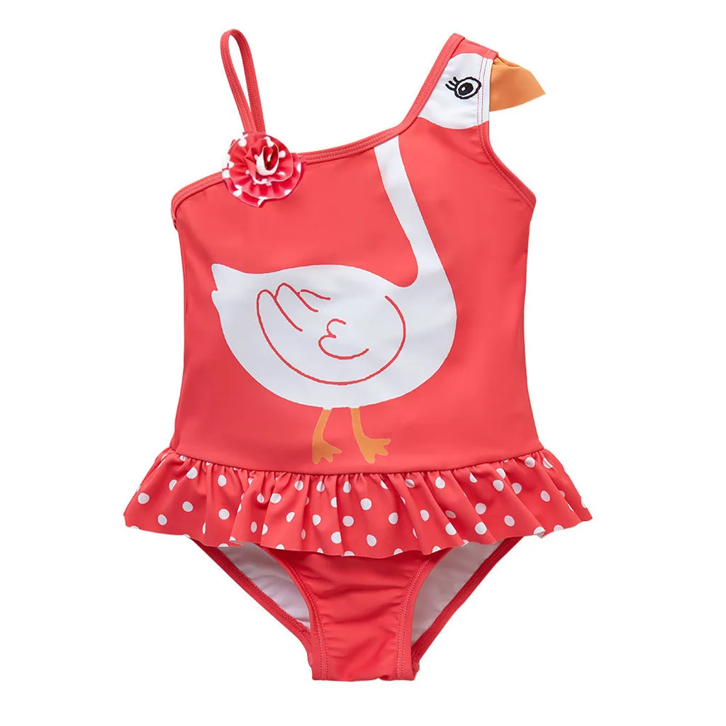 

2020 New Summer Hot Girl Summer Cartoon Animal Sleeveless Ruffle Swimsuit Sling should One-Piece Swimsuits Romper Clothes L1230