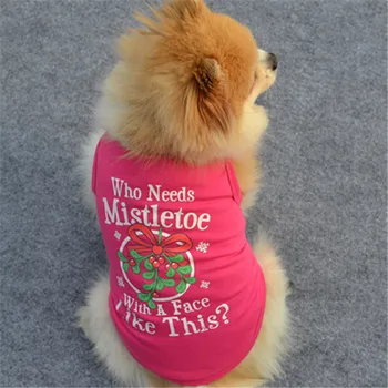 

Christmas Style Pink Pet Clothes for Dogs Vest Cotton Designer Dog Clothes Summer Beautiful Xxxs Dog Clothes for French Bulldog