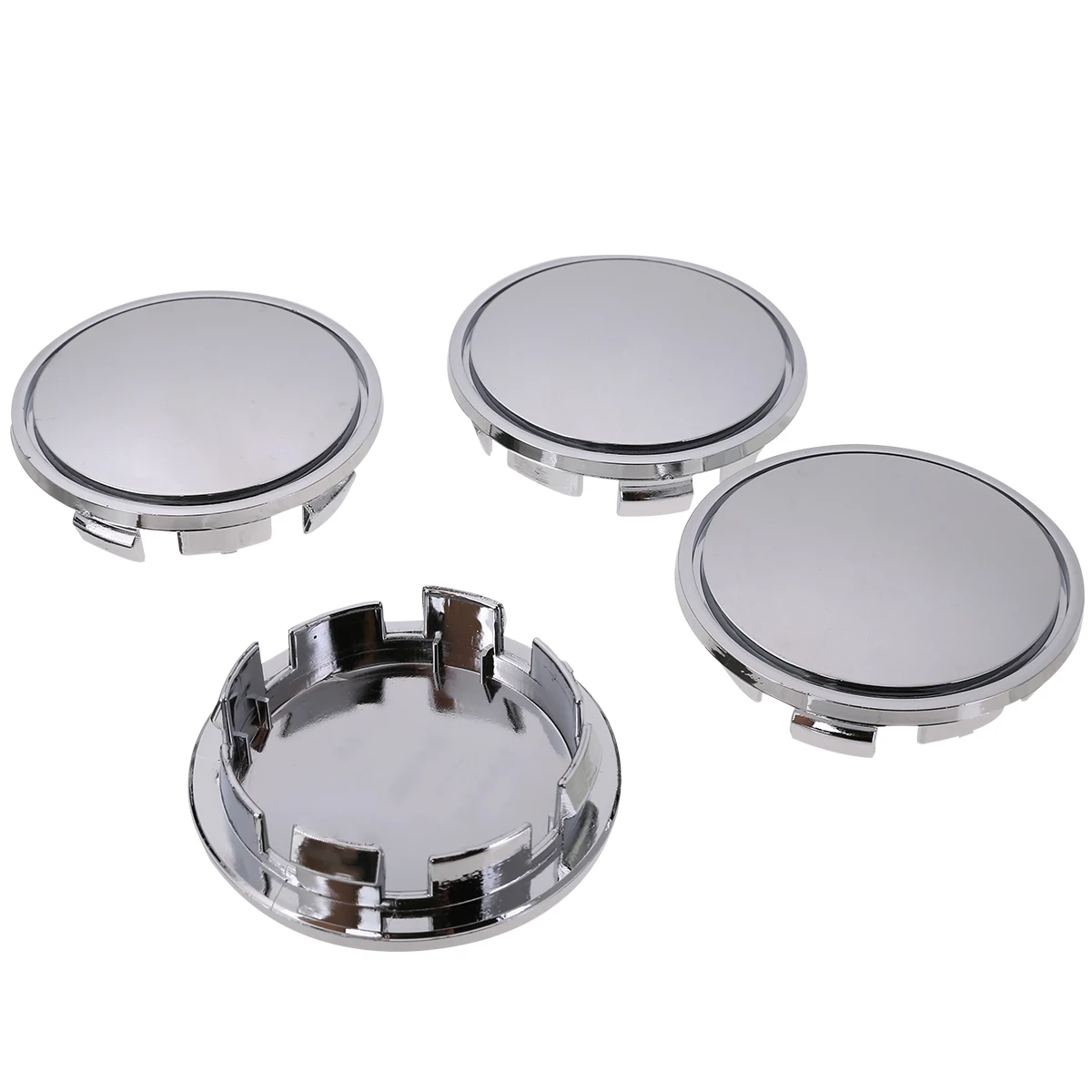 4pcs 65mm Silver Plastic Car Wheel Center Hub Cap Cover Accessories Moulding No Logo For Auto Suv