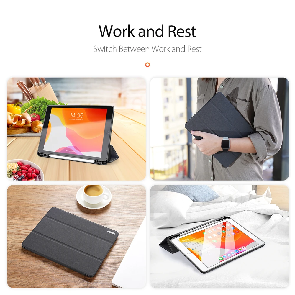 Для iPad 7 10,2 чехол из полиуретановой кожи для планшета тонкий складной флип-чехол для планшета с функцией сна и слотом для ручки для iPad7
