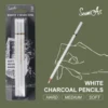 SeamiArt 3Pcs White Soft/Medium/Hard Charcoal Pencil for Sketch Carbon Pen Sketch Art Tools Office School Supplies Pencils 1