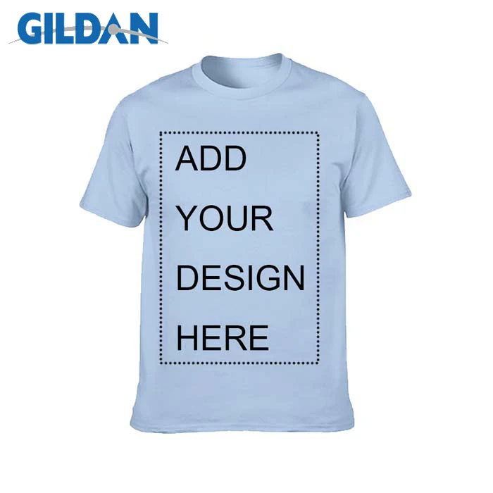 Light Blue GILDAN бренд индивидуальные мужские футболки печать ваш собственный дизайн Высококачественная дышащая хлопковая футболка для мужчин плюс размер XS-3XL - Цвет: Light Blue
