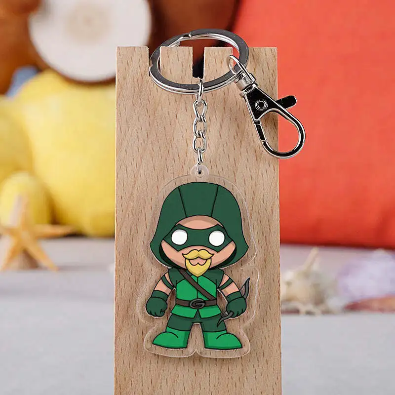 LXJERY DC мультфильм аниме стрела чудо-женщина брелок двухсторонний акриловый брелок школьный декор кулон брелок - Цвет: style 2