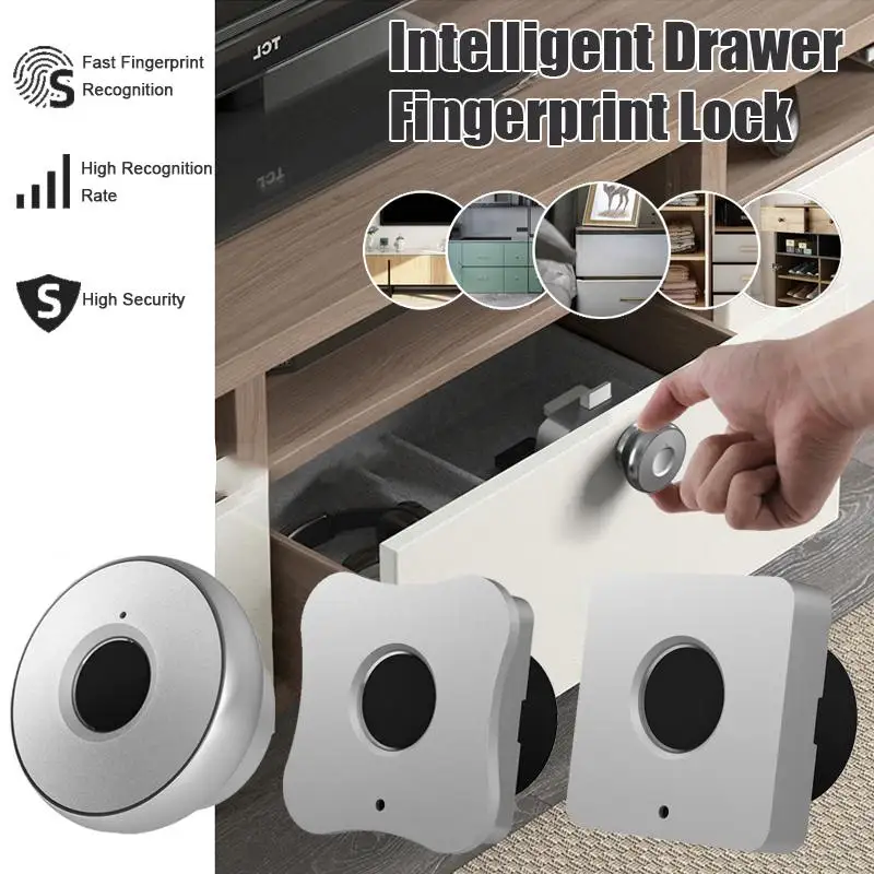 

Smart Drawer Fingerprint Lock Alloy Intelligent Electronic Lock Anti-theft Safety Lock For Storage Cabinet Wardrobe Desk