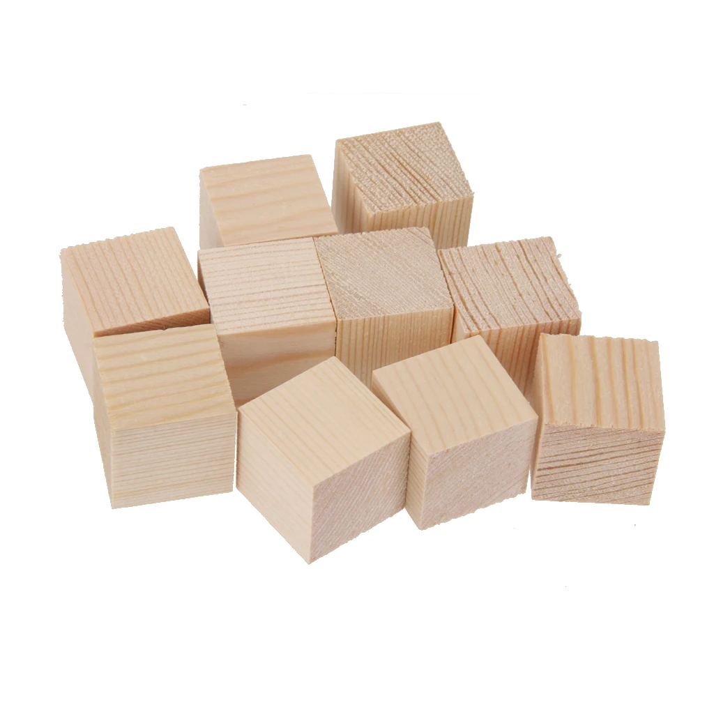 Great for Baby Showers 20pcs wooden cubes Supla 20pcs 2 inch Wooden Cubes Unfinished Wood Blocks for wood crafts wood blocks 