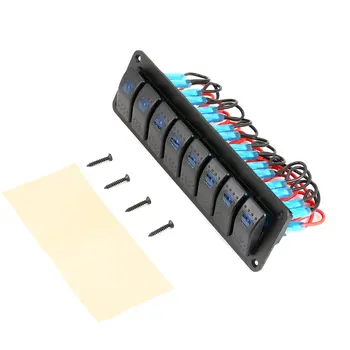 

2018 Waterproof Marine Boat Caravan RV Rocker Switch Panel LED Circuit Breaker 12V 8 Switches Overload Protection Anti-corrosion
