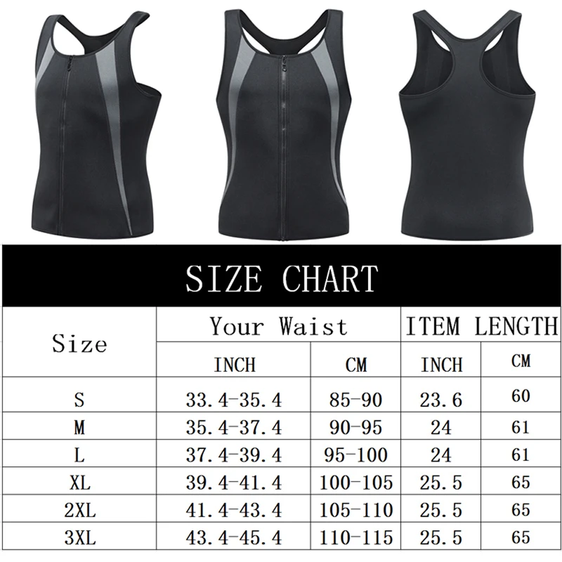 MoneRffi, мужской жилет для сауны, на молнии, потеря горячего пота, неопреновый Корректирующий топ для тела, майка для бодибилдинга, одежда для мужчин