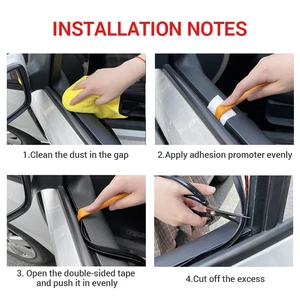 Image 5 - Car Window Seal Strip V Shape Car Side Window Sealing Strip Auto Rubber Side Window Filler Noise Insulation Weatherstrip Sealant