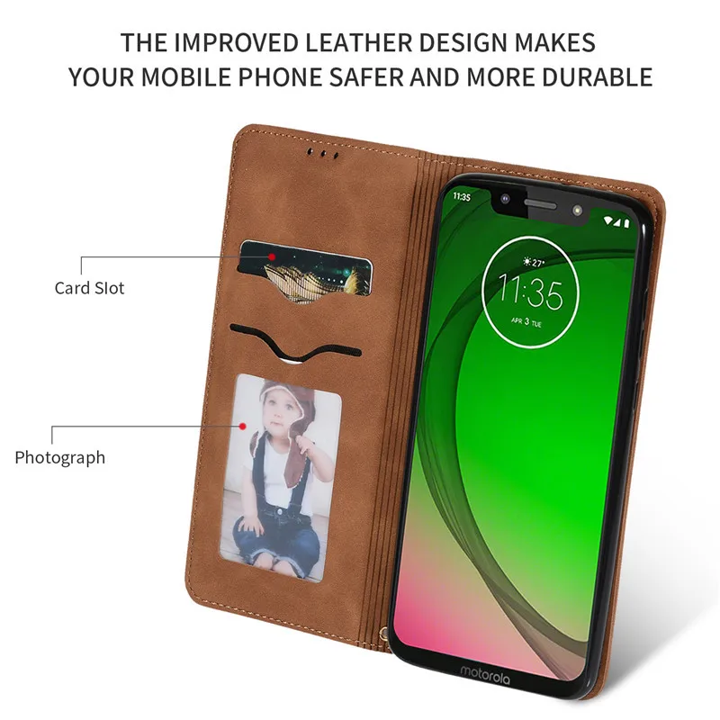 Магнитный чехол-кошелек для Motorola Moto G7 Plus механизм Fundas Case Capa силиконовый Флип Кожаная Обложка для книги для Moto G7 Play