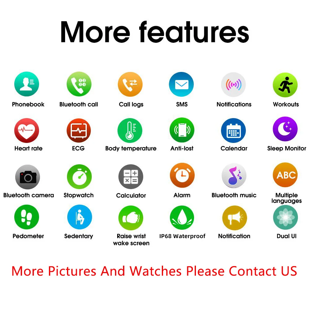 Zurexa Iwo W26 Smart Watch Men Women Buletooth Call Sports