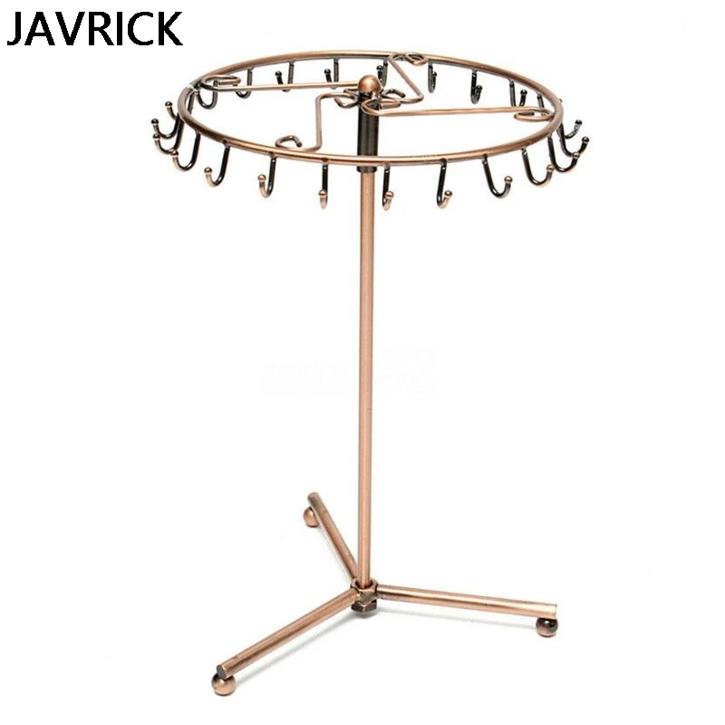 Vintage Pendant Scarf Jewelry Display Rack Rotatable Necklace Headband Bracelet Rings Stand Holder 23 Hooks