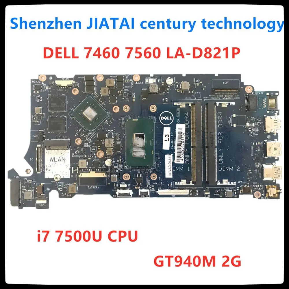 LA-D821P 09WC1G 9WC1G 05 ОПСС для Dell INSPIRON 7460 7560 материнская плата BKD40 LA-D821P REV: 1,0(A00) I7-7500U Тесты работы