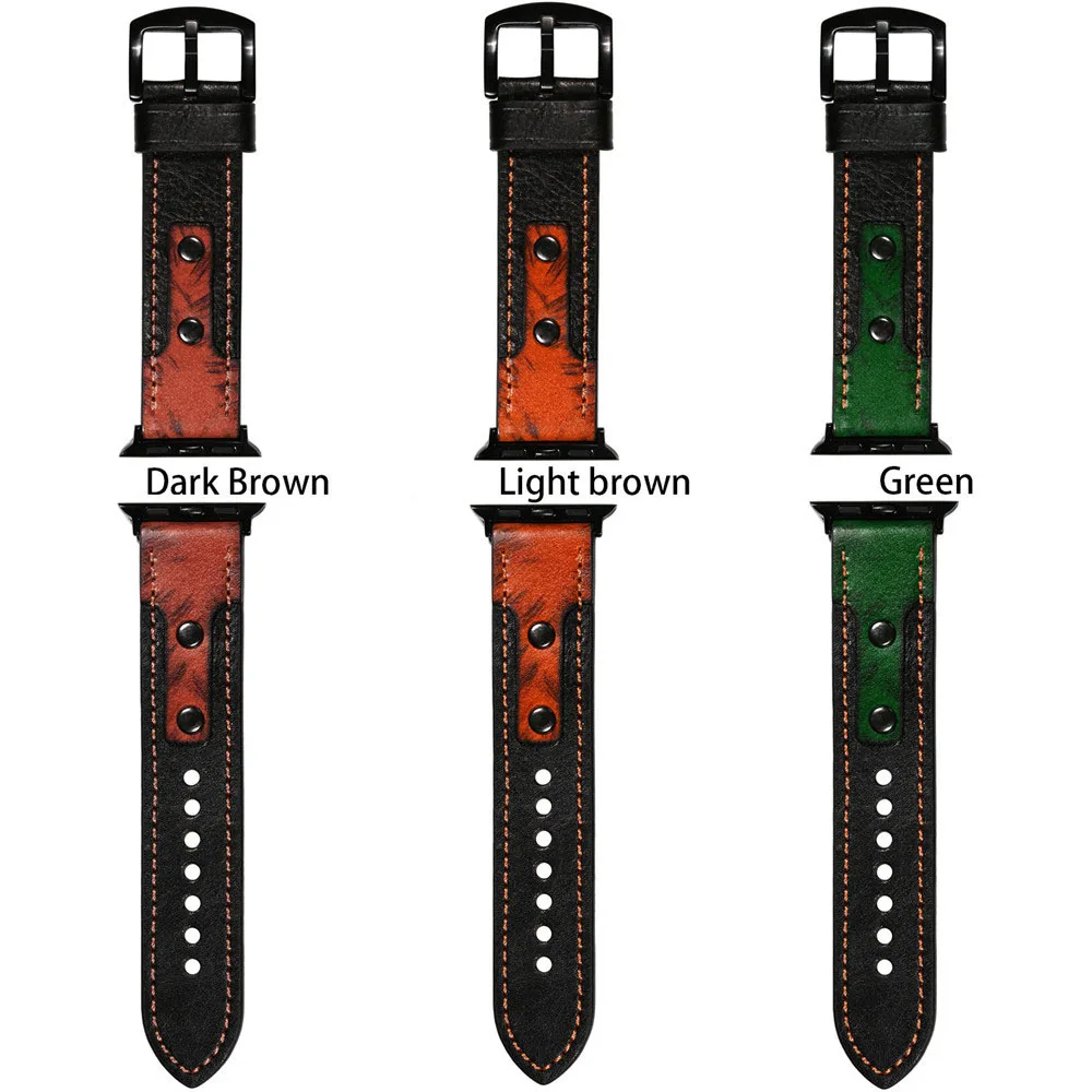 

For Apple Watch Series 1 2 3 4 5 strap bracelet Leather Retro strap Replacement wrist band for i watch 38mm 40mm 42mm 44mm