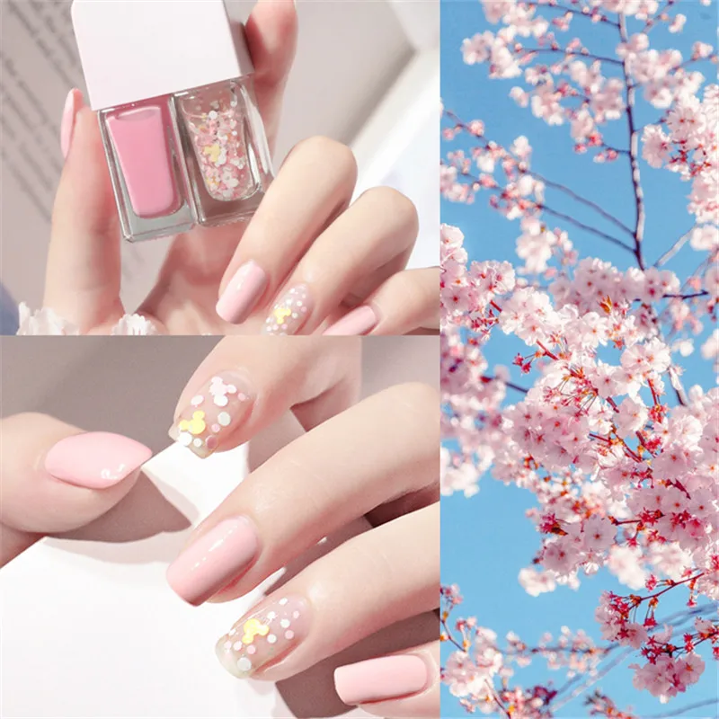 2 In 1 Candy Color Nail Polish Manicure Water-based Bright Scrub No Bake No Peeling Quick Dry Waterproof Lasting