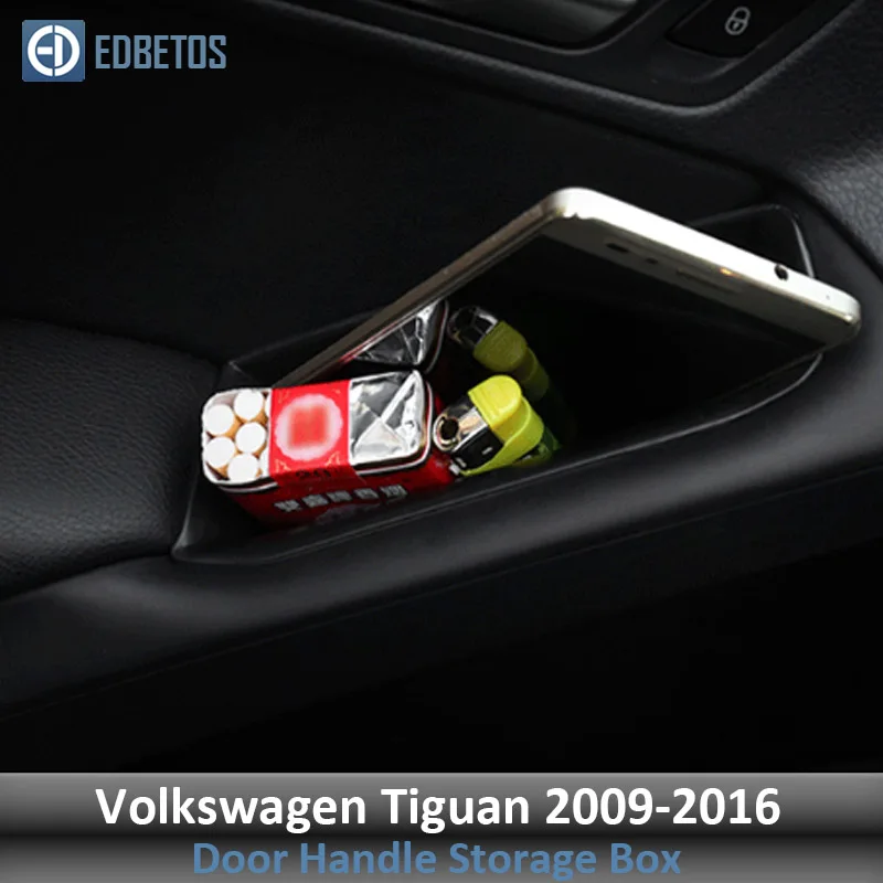 Ящик для хранения дверей Tiguan 2009 2010 2011 2012 2013 межкомнатные дверные ручки контейнер держатель Tiguan интерьер