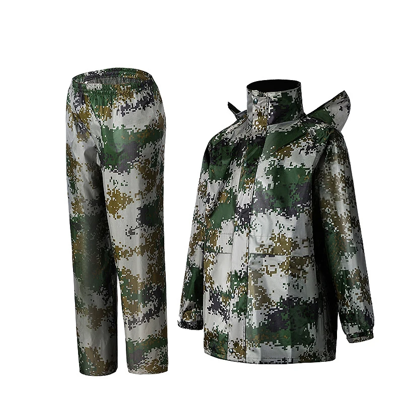 Green Зимний дождевик для взрослых, ткань Оксфорд, камуфляжная куртка Armygreen, дождевик, сохраняющий тепло и ветрозащитный дождевик, для пеших прогулок и альпинизма - Цвет: Green