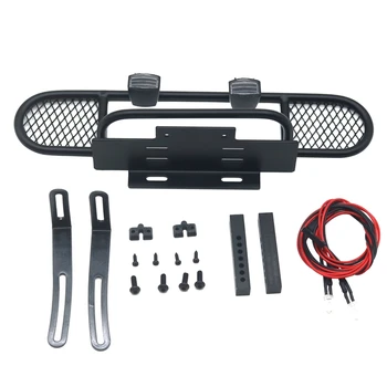

1 Set Metal Front Bumper Camel Cup Tournament Girder Bumpers Anti-Collision Bar with Lampshade for RC 1/10 D90 D110 Climbing Car