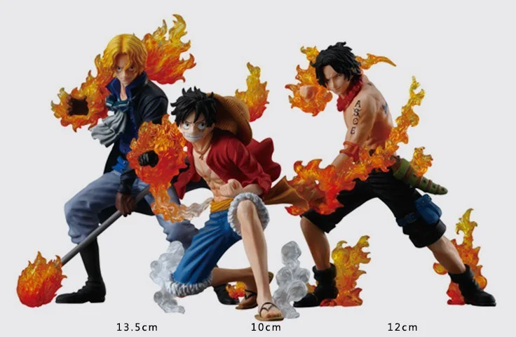 

One Piece Flame Attack Three Brothers 2 Generation Ace Luffy Saab Scene Garage Kit Roof Garage Kit