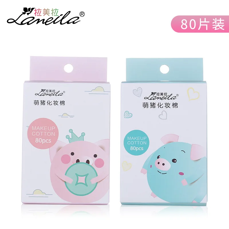 Lameila мультфильм в коробке 80 шт хлопок слоеного тонкая вода одноразовые нетканые очищающий хлопок B256