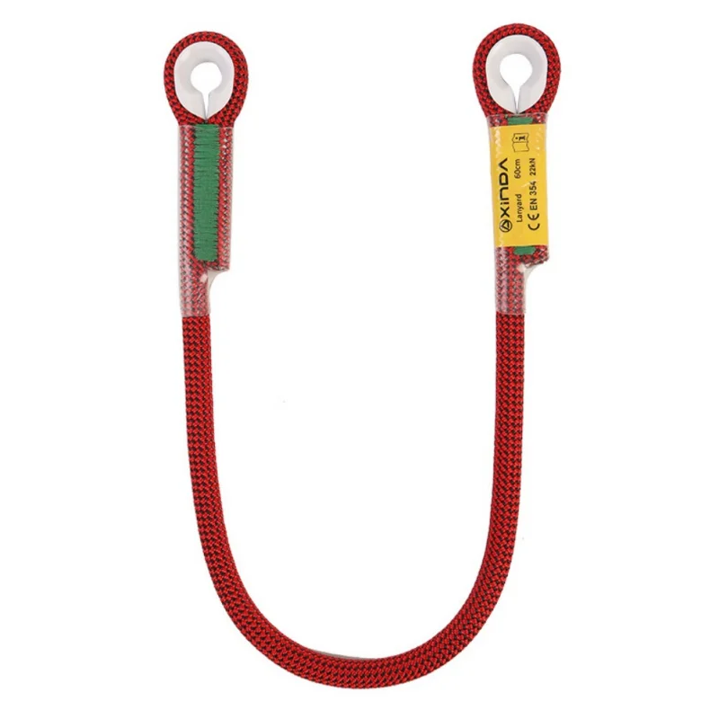Professional Rock Climbing Dynamic Lanyard Protective Prusik Swen Eye-to-eye Sling Mountaineering Equipment 60/100/120/150/200cm - Цвет: Red 100cm