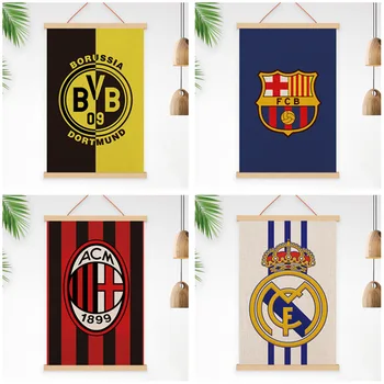 

Hanging Picture Decorative Painting Cross-border Hot Style European Football Team Emblem Wall Painting Home Stereo Picture