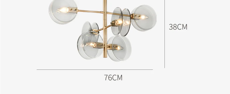 Postmodern LED chandelier living room chandelier simple atmosphere bedroom dining room lamp creative glass round lamp