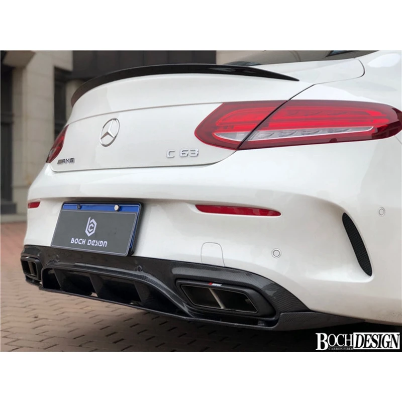 Углеродного волокна задний спойлер багажник губы загрузки крыла для Mercedes Benz C63 W205 C205+ C Class C250 C300 C350 2-купе