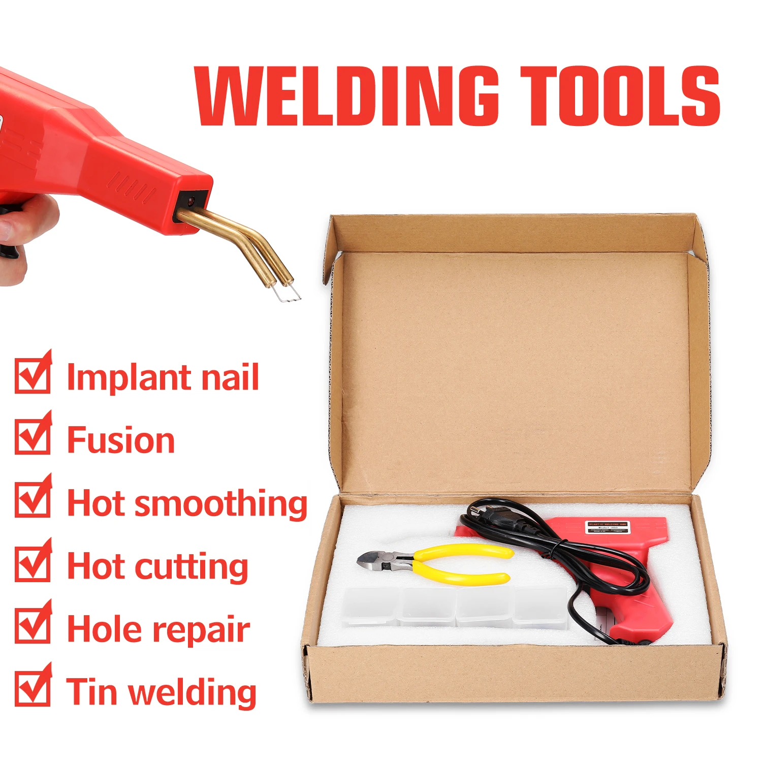 Plastic Welder Gun Hot Stapler Welding Machine Soldering Iron For