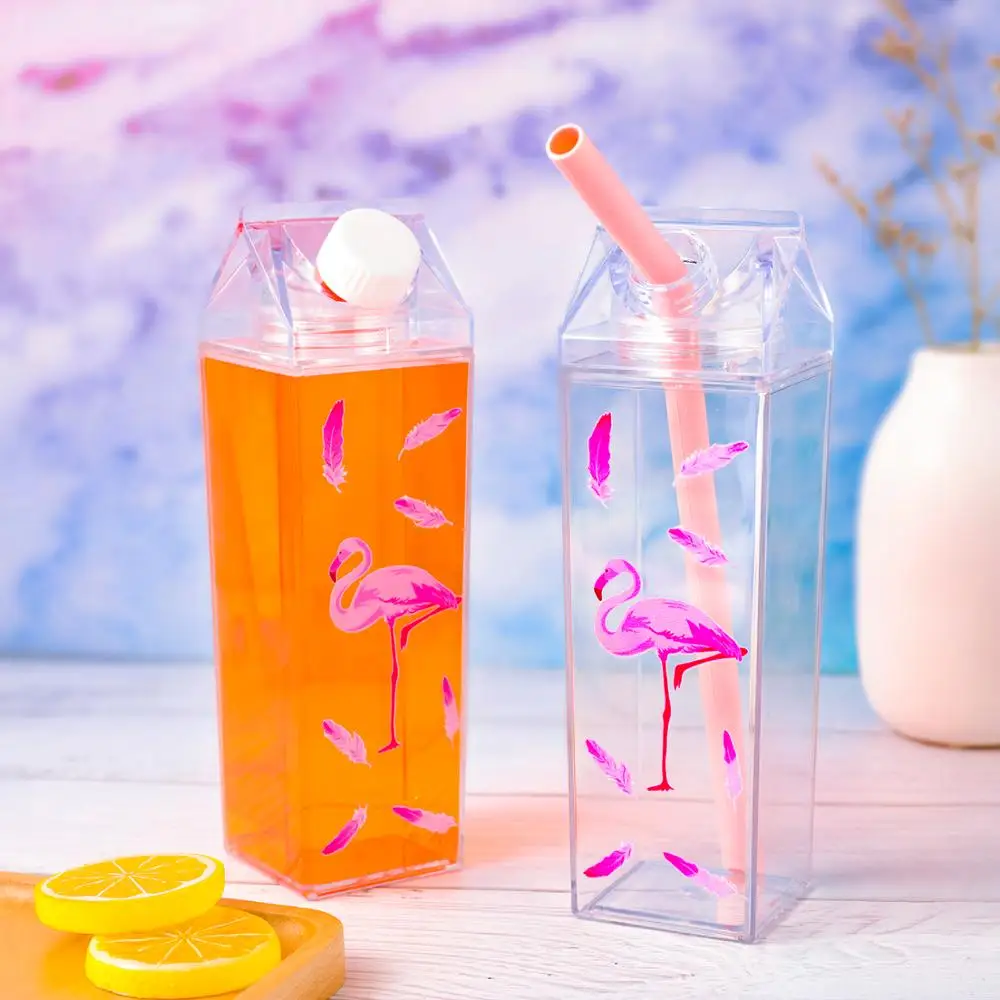 

Flamingo Milk Water Bottle Portable Kettle Sport Camping Hiking Drinkware My Drink Bottle Outdoor Travel 500ML BPA Free