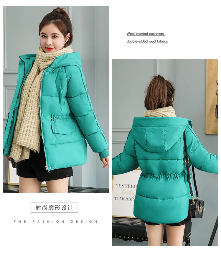 Зимняя женская куртка Manteau Femme Hiver Parkas Mujer размера плюс, пальто с капюшоном, хлопковая плотная Черная Женская одежда, теплая куртка