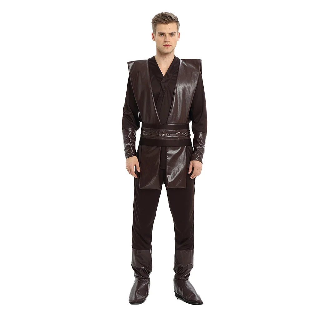 

Jedi Knight Cosplay Costume Halloween Suits for Adults Carnival Party Top Pants Belt Full Set Stage Performance Adults Uniform
