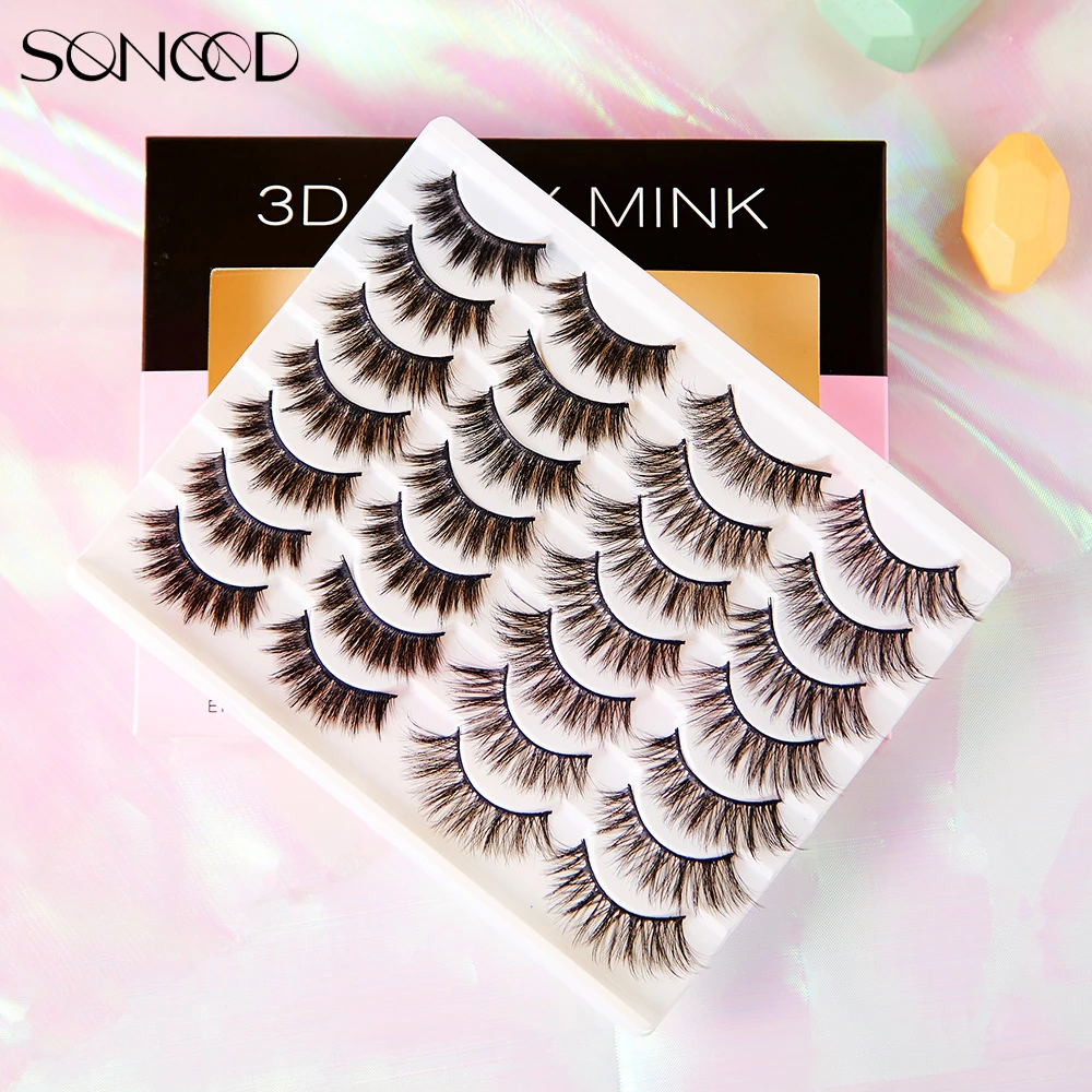 Soneed NEW 14 Pairs 3D Mink Lashes Natural Thick Long False Eyelashes Handmade Wispy Fluffy Eye Extension Makeup Kit | Красота и