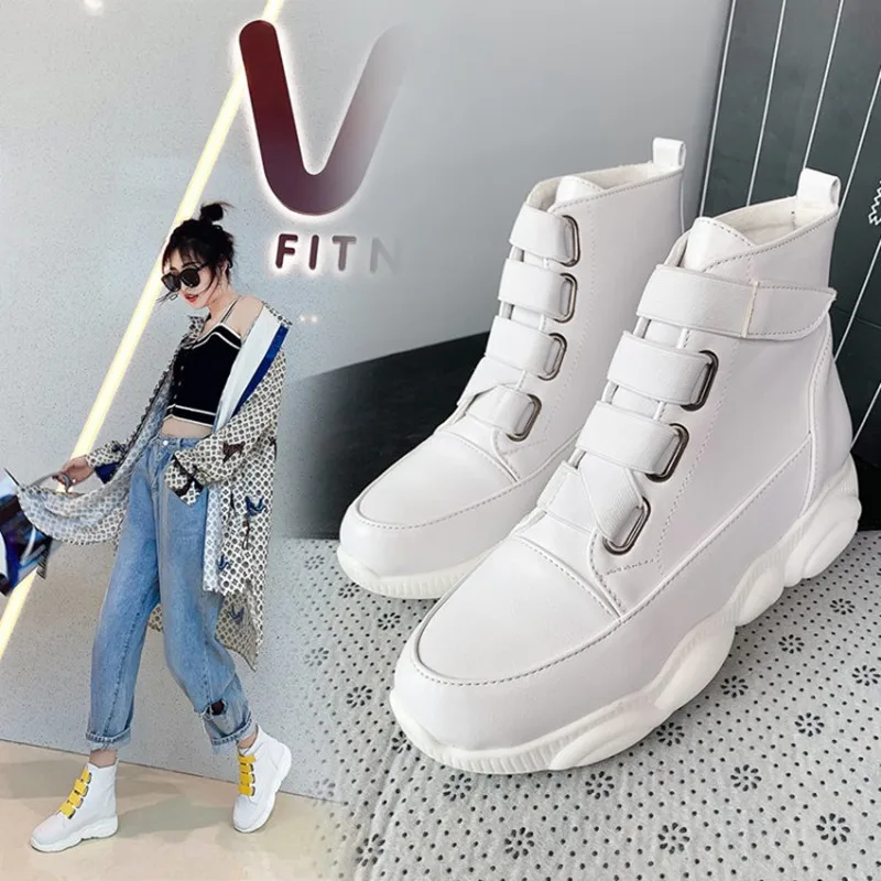 Women's Vulcanize Shoes Comfortable Breathable Fashion Ladies Platform Sneakers Width Lace Up Large Size Boots 33-46 WMXYZQXD
