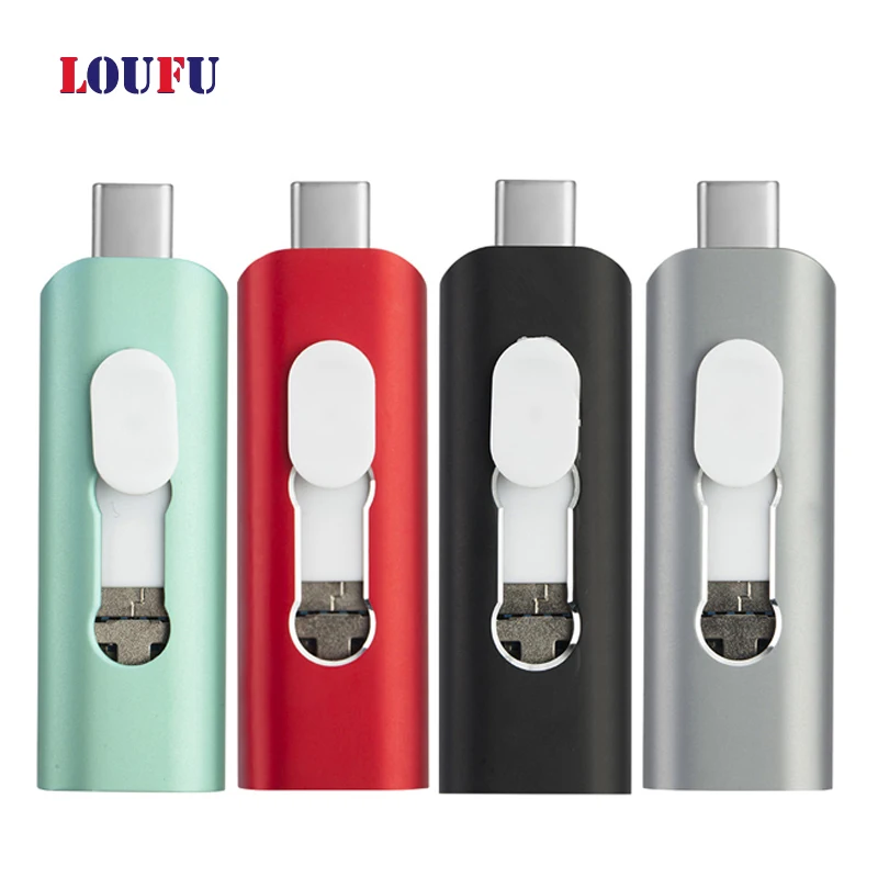 Флеш-накопитель Lightning Type-C 3 в 1 для iPhone OTG-накопитель 16 ГБ 32 128 256 OTG-карта памяти USB 64 0