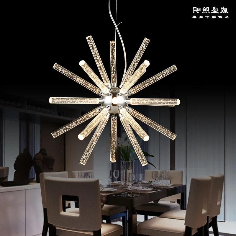 

Led Bar Fashion Acrylic Chandelier Simple European Cafe Room Lighting Industry luminaire suspendu