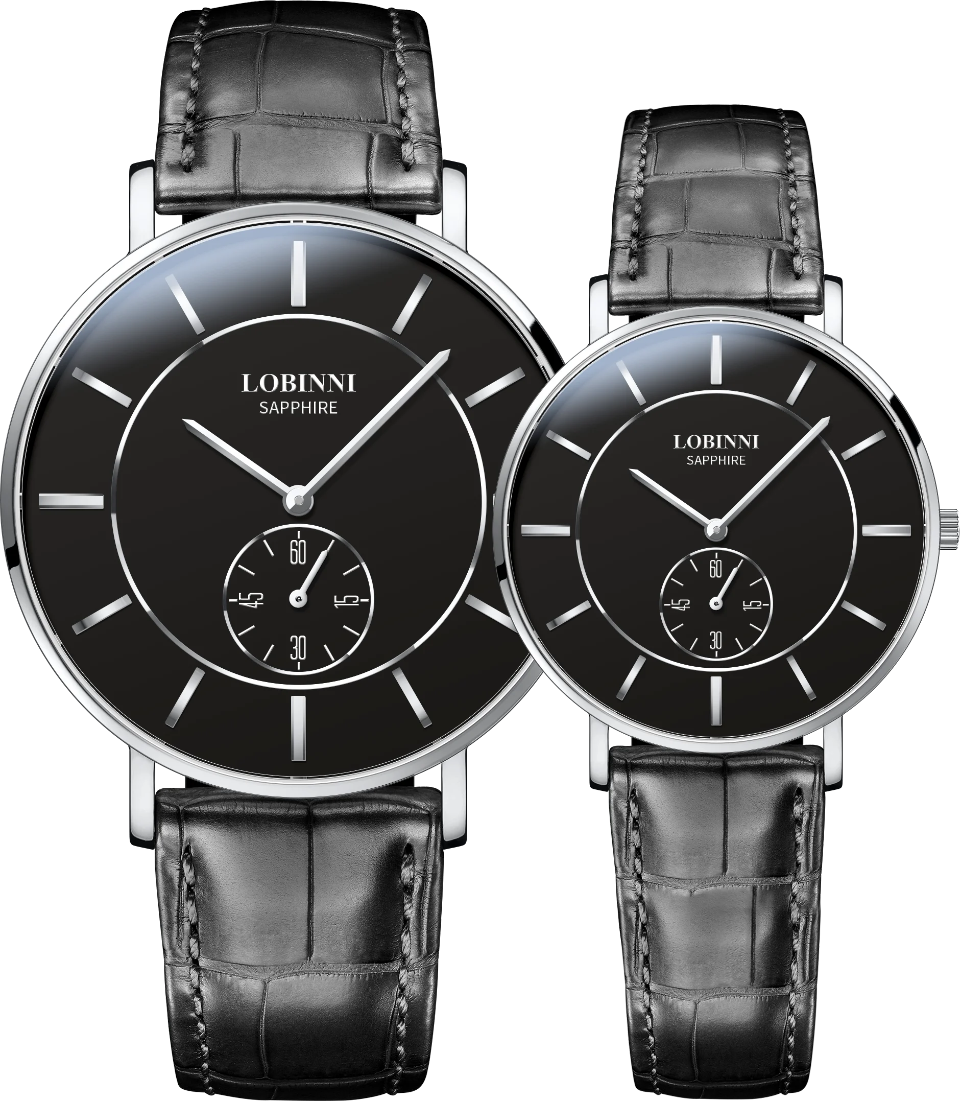 

LOBINNI Lovers Watch Switzerland Luxury Brand Quartz Movt Couple Wirstwatches Sapphire Leather Male Female Relogio