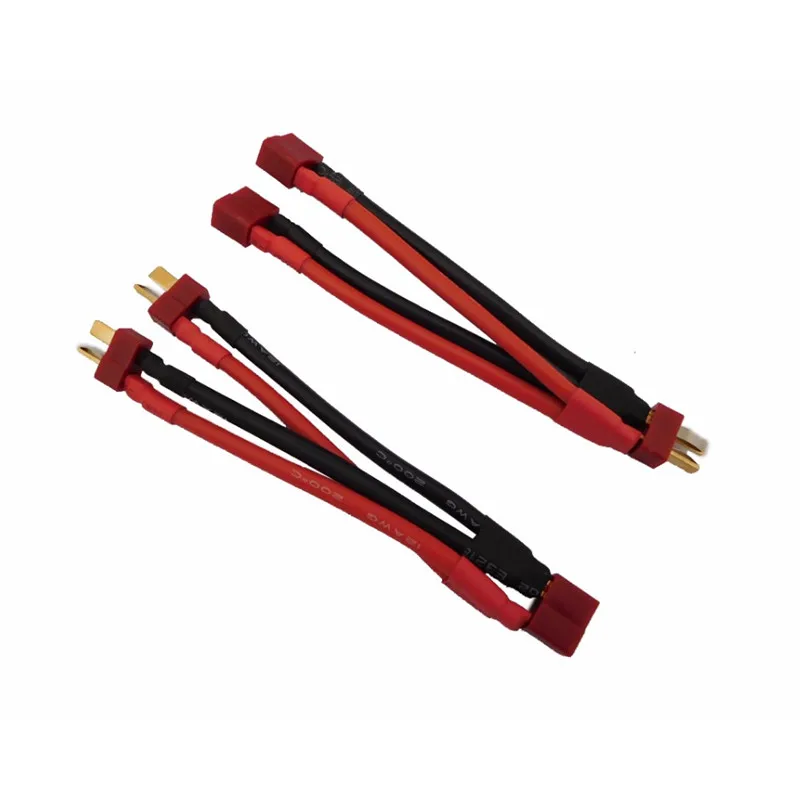 Deans Parallel Battery Connector Cable Dual Extension Y Splitter Silicone Wire T Plug Harness