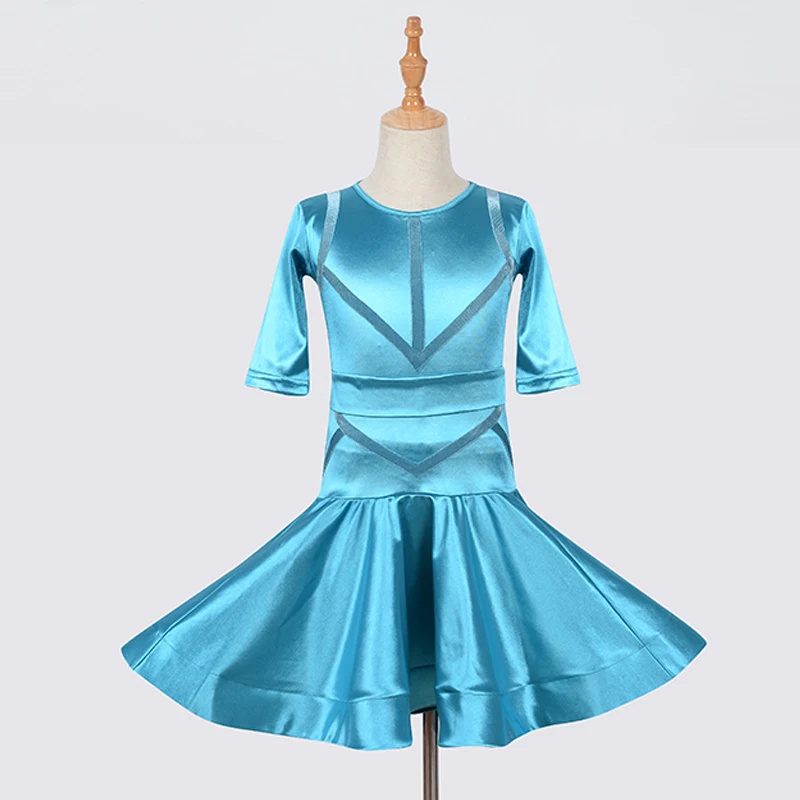 Dress Детское платье для соревнований латиноамериканских танцев; Одежда для девочек; одежда для выступлений; большая свободная юбка; детское платье для латиноамериканских танцев; BL2753 - Цвет: Dress