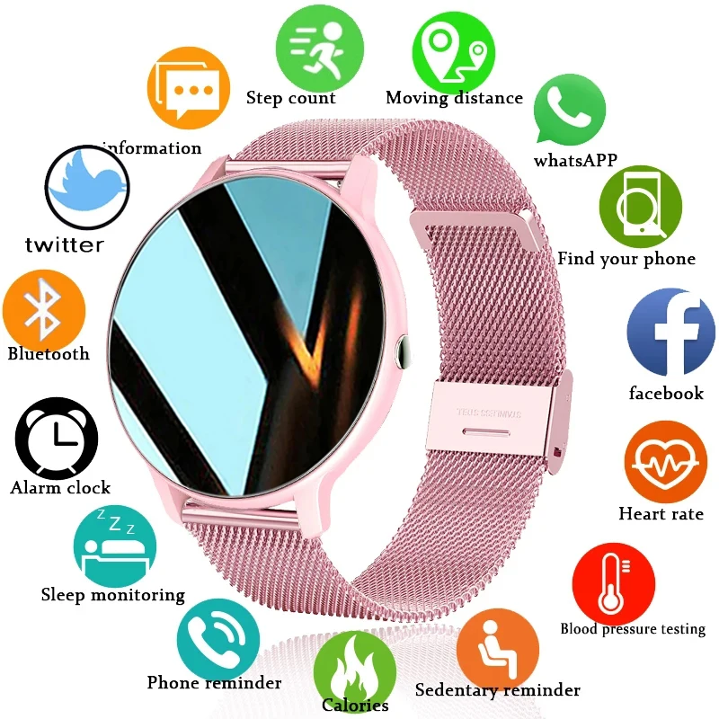 LIGE Fashion Smart Watch Women's Heart Rate Monitoring IP67 Waterproof Sports Watch Men and Women Waterproof Smartwatch Ladies