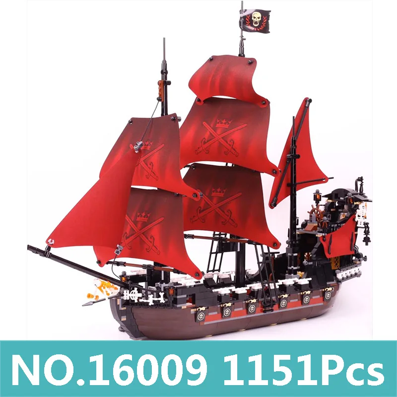

Lepinblocks King Bricks 16009 Queen Anne's Revenge Ship Building Blocks Set Pirates Of The Caribbean Toys For Children Gift
