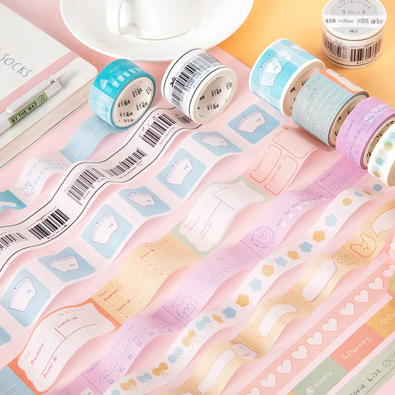 

Life Diary Series Writable Bullet Journal Washi Tape Decorative Adhesive Tape DIY Scrapbooking Sticker Label Japanese Stationery
