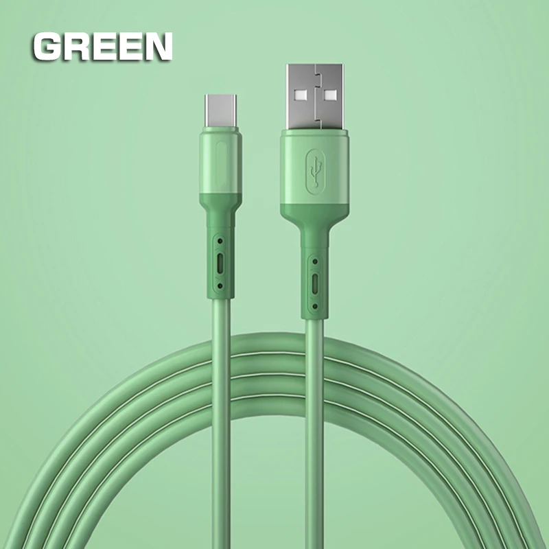 usb phone charger USB Type C Cable For Samsung S20 Liquid Silicone Data Cable USB C 3A Fast Charging For Huawei P40 Pro Xiaomi USB C Charger Wire iphone fast charger cable Cables