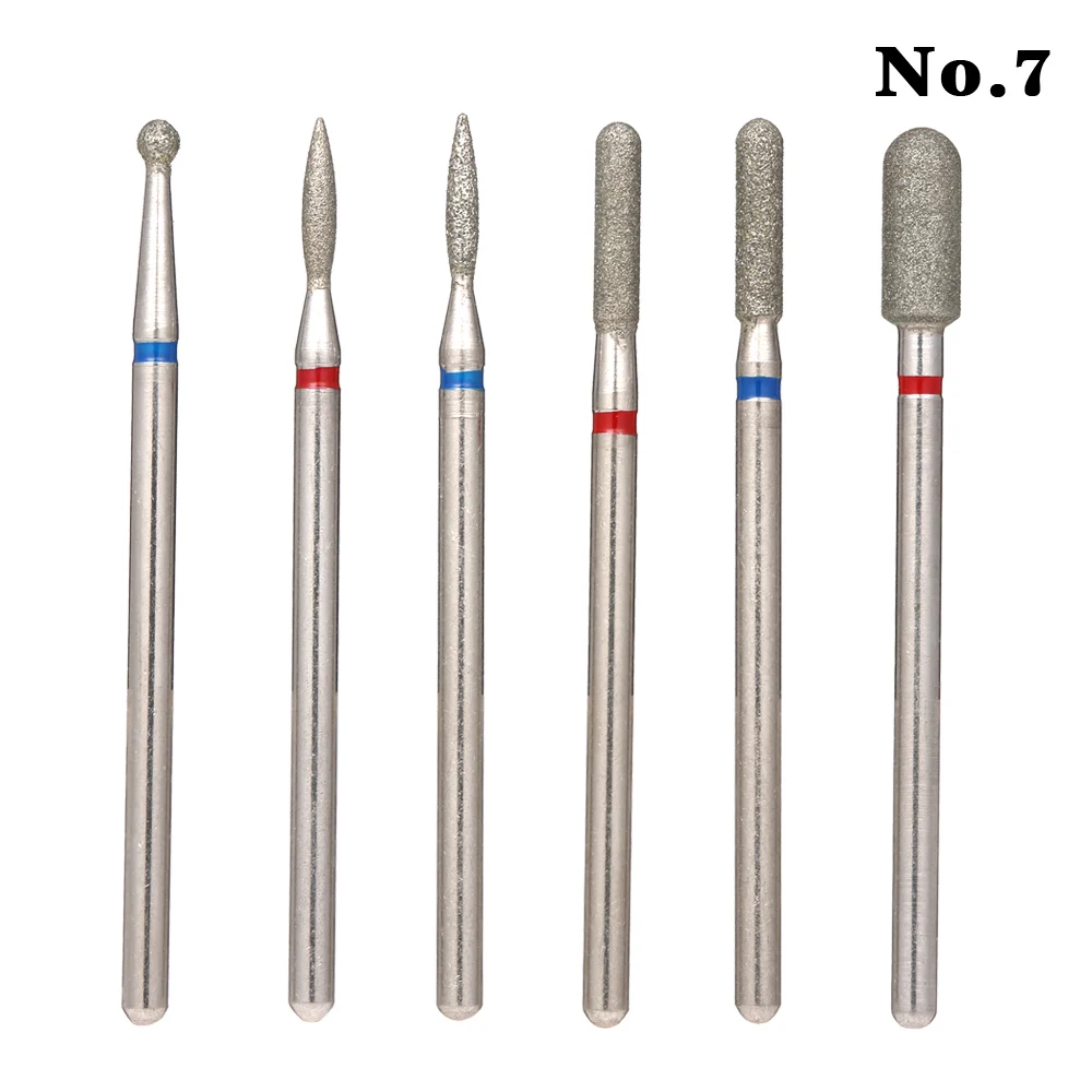 6pcs Nail Drill Bits Cuticle Cleaner Dust Drill Brush Rotary Polishing Nail Grinding Heads Nail Salon Tools Nail Grinding Tool