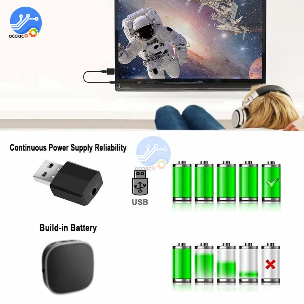 Bluetooth 5 0 аудио приемник адаптер беспроводной передатчик стерео AUX музыкальный