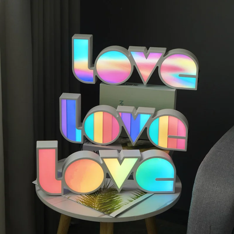 LOVE LED-Buchstabe Nachtlicht Batterie/USB Power Schlafzimmer Desktop Decor Tischlampe Lichterkette für Zuhause Hochzeitsfeier Vorschlag_voghion.com