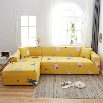 

Cartoon Stretch Slipcovers Sofa Cover For Living Room Slip-resistant Sectional Elastic Couch Cover Sofa Towel 1/2/3/4 Seat