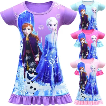 

2020 girls summer princess party cartoon elsa dress girls children clothing children dress clothes3-8 years