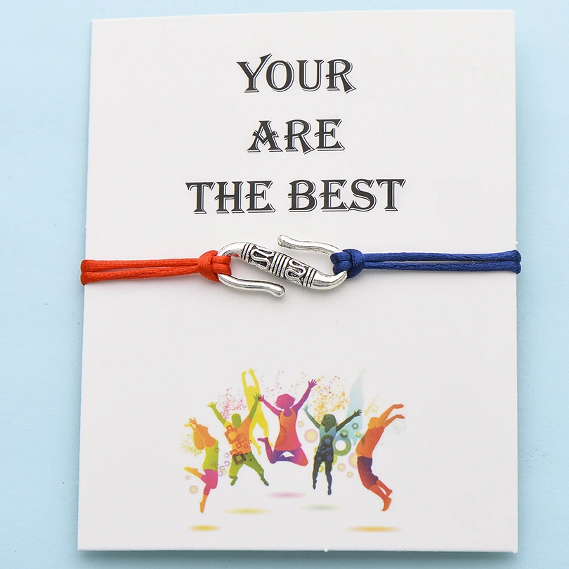 IYOE Wish Card You-лучшие винтажные браслеты крючки для женщин и мужчин ручной Плетеный