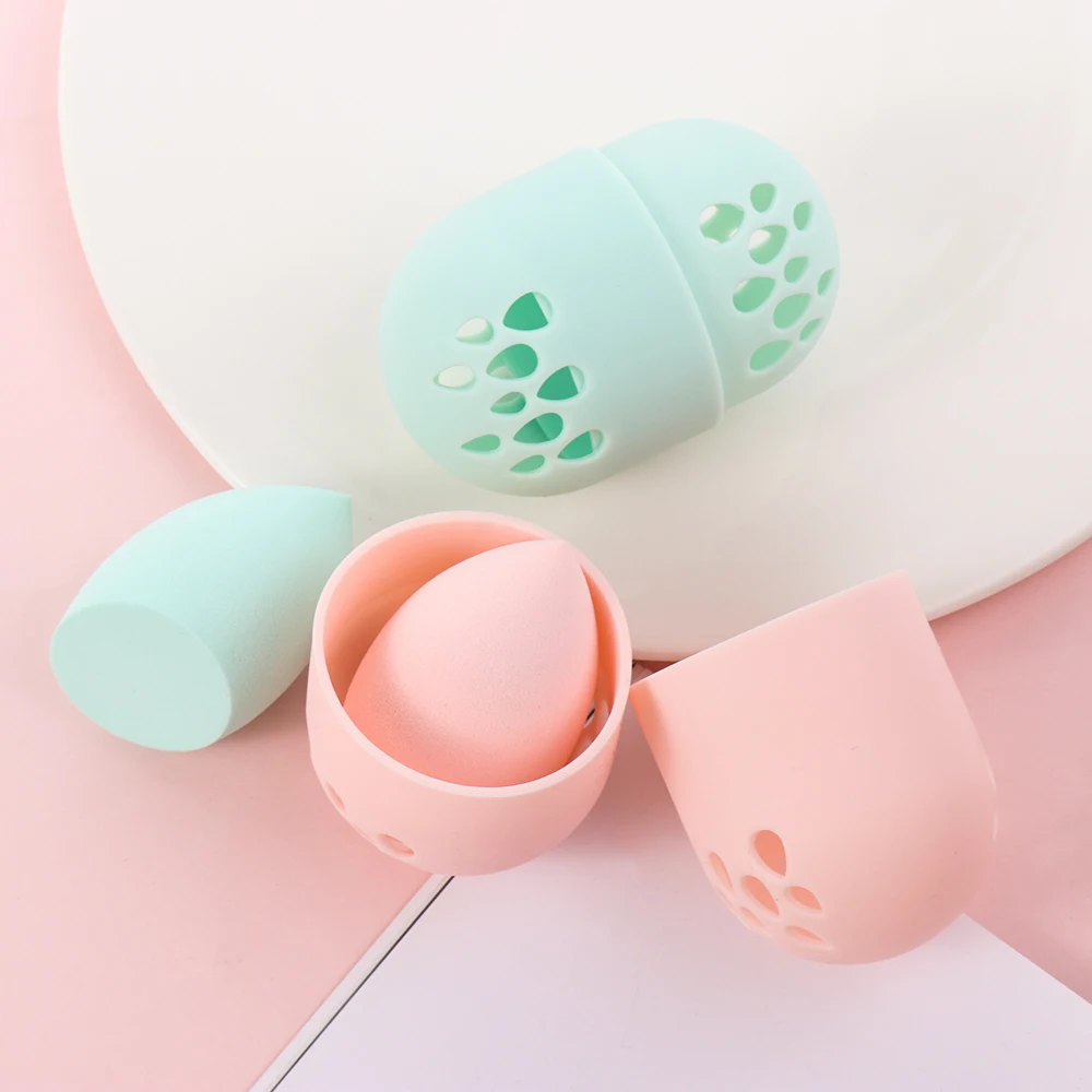 

Soft Silicone Powder Egg Puff Drying Holder Stand Beauty Pad Makeup Sponge Display Rack Cosmetic Sponge Case Puff Holder