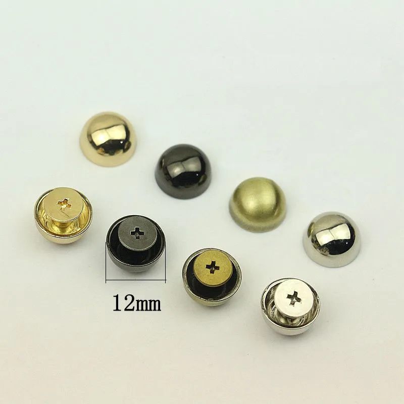 

50pcs 12mm Mashroom Head Rivet Screw Bags Hardware Handbag Studs Button Nail Feet Rivet Metal Buckles DIY Leather Craft